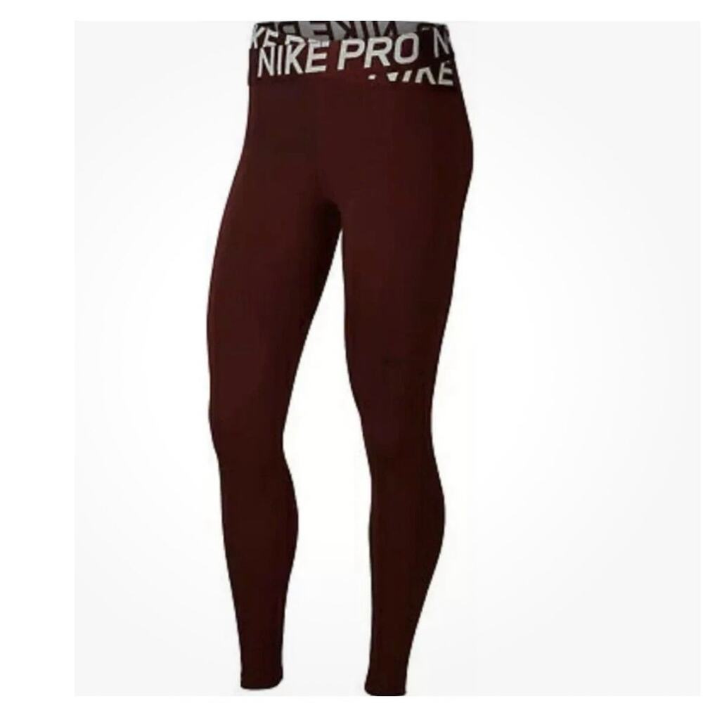 NEW Nike Pro Intertwist 7/8 Running Tights w / Optional Stirrups Burgundy Small